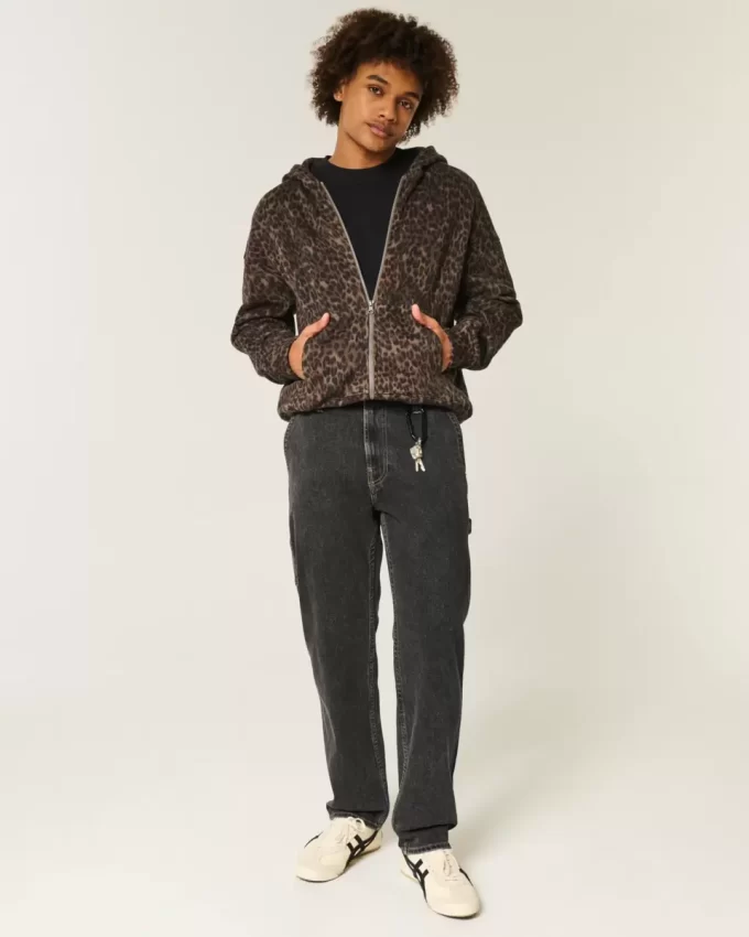 Washed Black Loose Painter Jeans