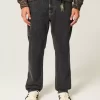 Washed Black Loose Painter Jeans