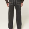 Washed Black Loose Painter Jeans