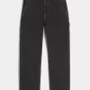 Washed Black Loose Painter Jeans