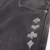 Washed Black Playing Card Joker Graphic Skater Baggy Jeans