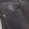 Washed Black Playing Card Joker Graphic Skater Baggy Jeans