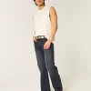 Washed Black Relaxed Bootcut Jeans