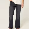 Washed Black Relaxed Bootcut Jeans
