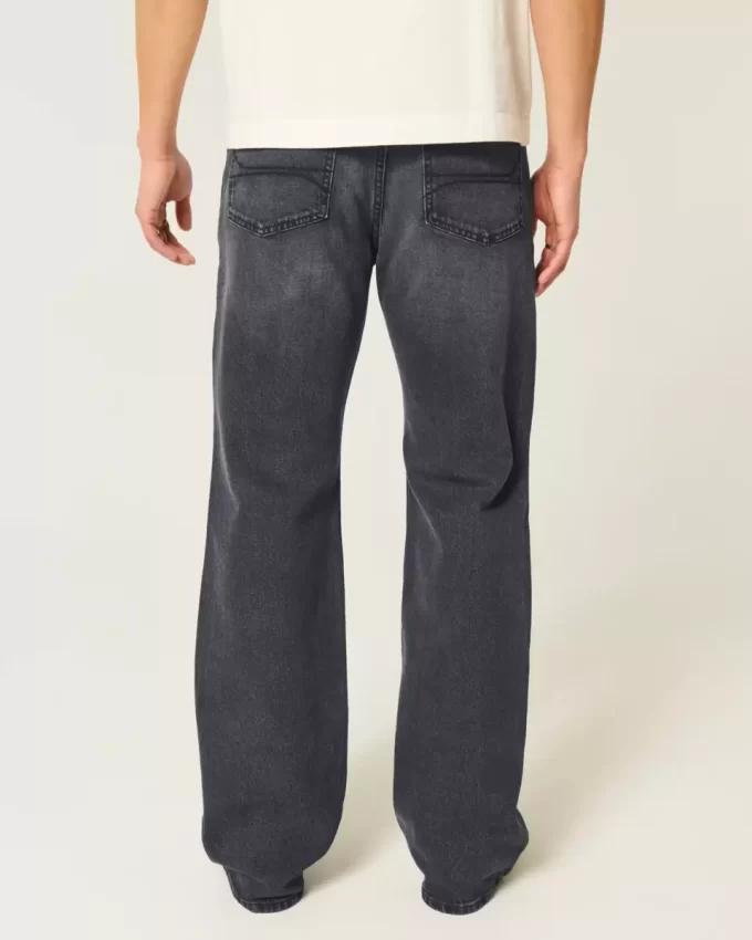 Washed Black Relaxed Bootcut Jeans