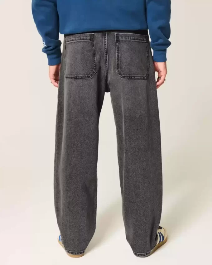 Washed Black Skater Baggy Jeans