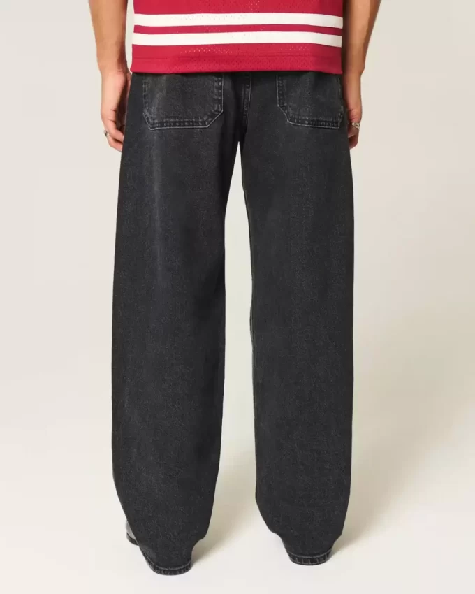 Washed Black Skater Baggy Jeans