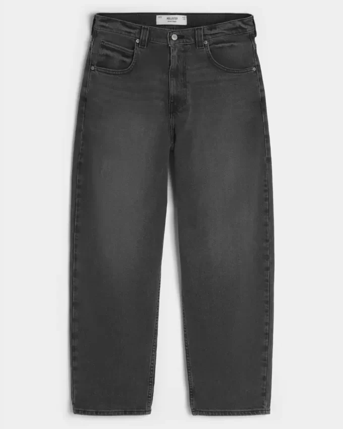 Washed Black Skater Baggy Jeans