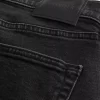 Washed Black Slim Straight Jeans