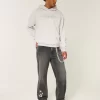 Washed Black Star Graphic Baggy Jeans