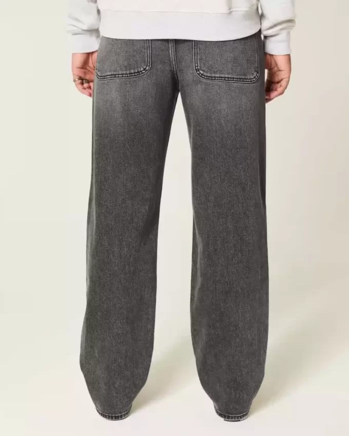 Washed Black Star Graphic Baggy Jeans