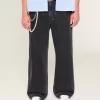 Washed Black Star Graphic Super Baggy Jeans