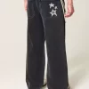 Washed Black Star Graphic Super Baggy Jeans