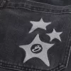 Washed Black Star Graphic Super Baggy Jeans