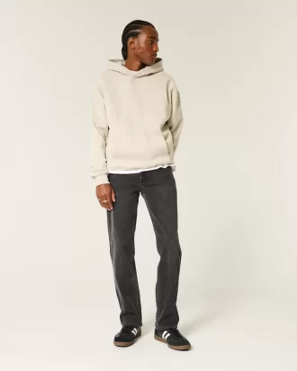 Washed Black Straight Jeans