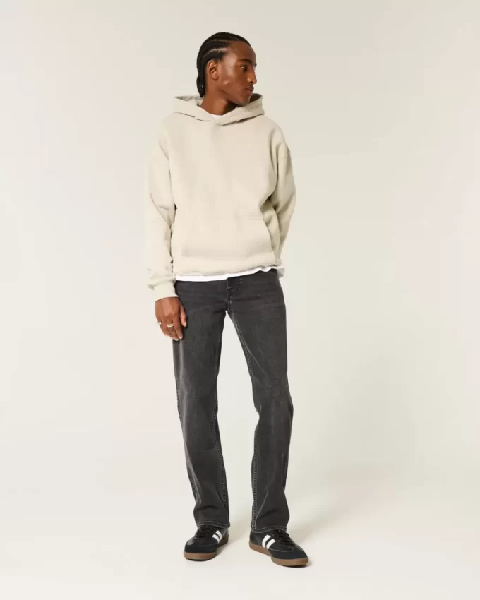 Washed Black Straight Jeans