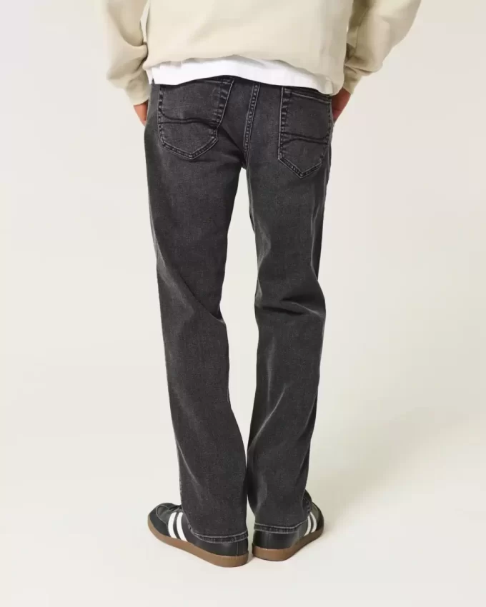 Washed Black Straight Jeans