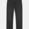 Washed Black Straight Jeans