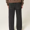 Washed Black Studded Baggy Jeans